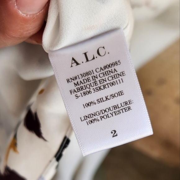 A.L.C .BAXTER SILK‎ CREPESKIRT - LILAC MULTI - Picture 8 of 8